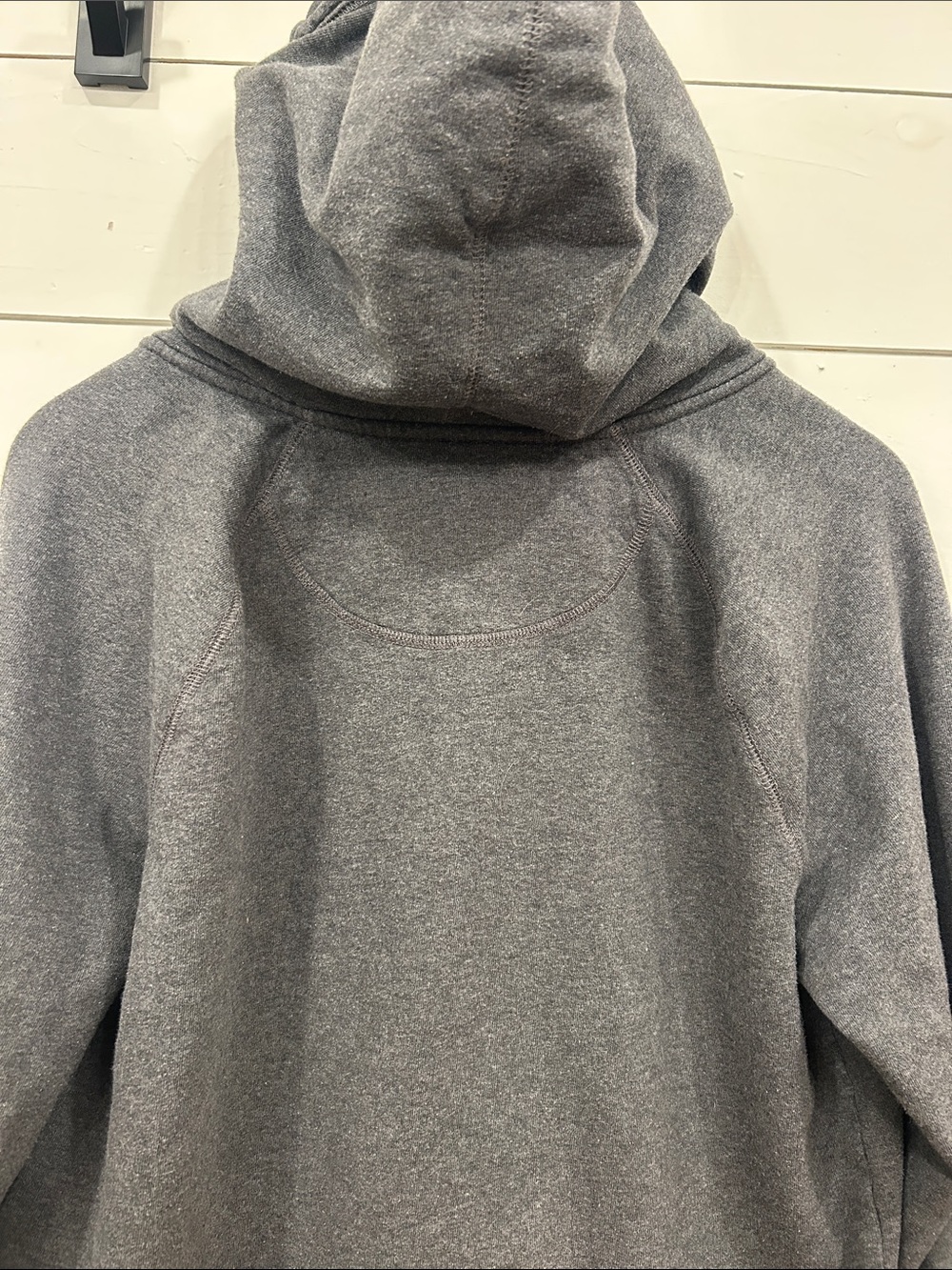 Gray Hooded Button Pullover Sweatshirt - Picture 7 of 9